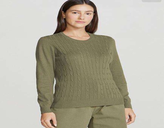 BLUSA DE FIO DECOTE REDONDO COM TEXTURA HERING K0MX - Verde