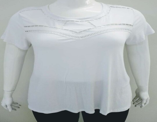 BLUSA DETALHE RENDA LISAMOUR 20351 - Branco