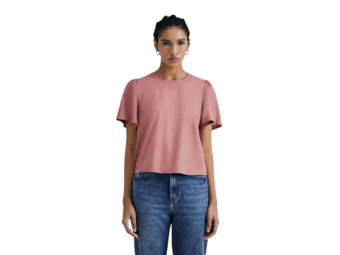 BLUSA FEM MANGA GODÊ HERING K55Y - Rosa claro