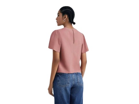 BLUSA FEM MANGA GODÊ HERING K55Y - Rosa claro