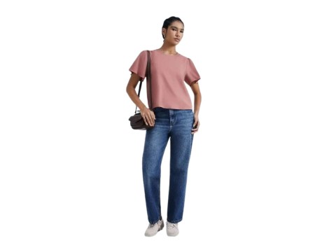 BLUSA FEM MANGA GODÊ HERING K55Y - Rosa claro