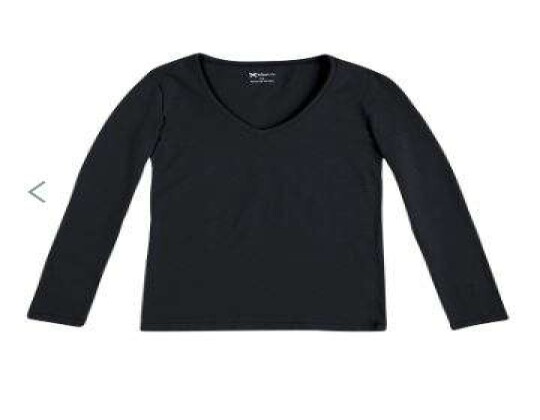 BLUSA FEMININA BÁSICA COM DECOTE V HERING 4D8A - Preto