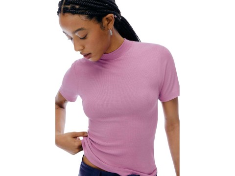 BLUSA FEMININA MANGA CURTA GOLA ALTA HERING 4EZV - Roxo