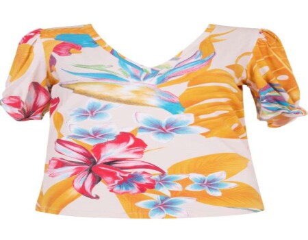 BLUSA MALHA VISCOSE C/DET NO NA MANGA SEIKI 730419 - Amarelo