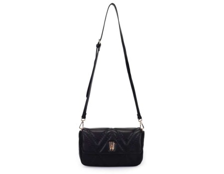 BOLSA TRANSVERSAL MEDIA MATELASSE WJ 45957 - Preto