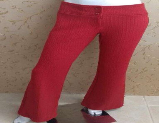 CALÇA FLARE COM TECIDO TEXTURIZADO SEIKI 250815 - Vermelho