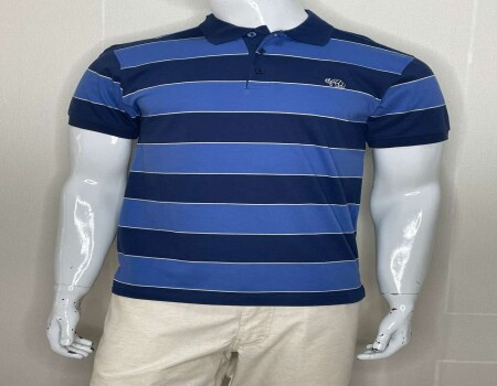 CAMISA POLO MASCULINA GAJANG LISTRAS - Azul