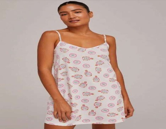 CAMISOLA ALCINHA ESTAMPADA + SAQUINHO HERING 7CU6 - Branco