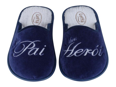 CHINELO DE PANO PANTUFA MEU PAI MEU HERÓI LEFFA 877 - Marinho