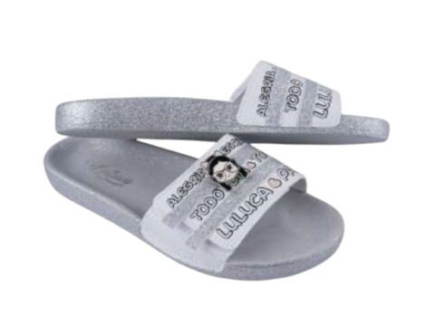 CHINELO SLIDE MUST COM GLITTER PAMPILI 459.023 - Prateado