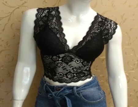 CROPPED RENDADO WJY F050/ F052 - Preto