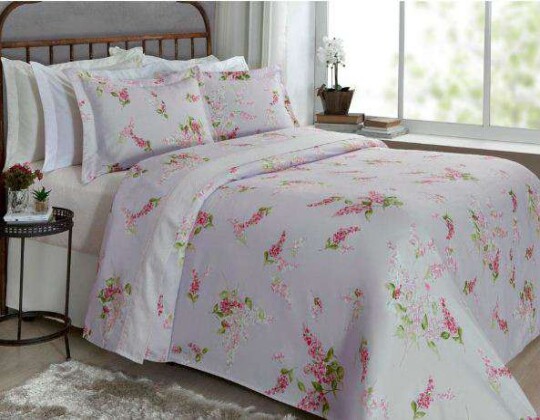 JOGO DE CAMA CASAL PREMIUM PERCAL 230 FIOS CORTTEX - Rosa