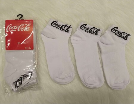 KIT 3 MEIAS INVISÍVEL COCA COLA 10099004 - Branco