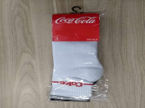 KIT COM 3 MEIAS MASCULINA ESPORTIVA COCA COLA 10.00106 - Multicor