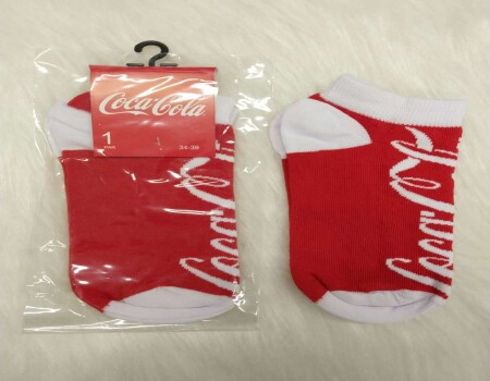 MEIA FEMININA INVISÍVEL COCA COLA 10029005 - Vermelho