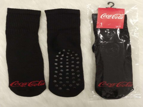 MEIA MASCULINA CANELADA PILATES COCA COLA 10050004 - Preto