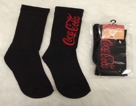 MEIA MASCULINA CANO LONGO COCA COLA 10140002 - Preto