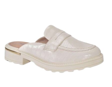 MULE TRATORADO CROCO PICCADILLY 735020-4 - Off white