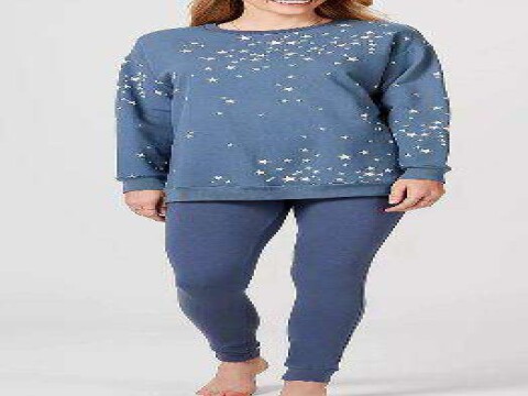 PIJAMA FEMININO ESTAMPADO MANGA LONGA HERING 7C07 - Azul