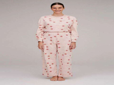 PIJAMA LONGO ESTAMPADO EM MOLETINHO HERING 7CJK - Rosa