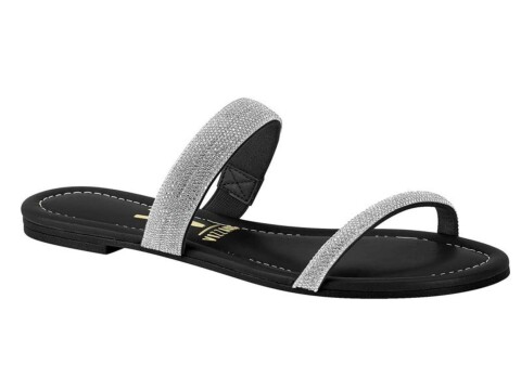 RASTEIRA FLAT COM STRASS VIZZANO 6235.1189 - Preto