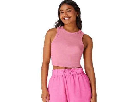 REGATA FEMININA CROPPED EM RIBANA HERING 4AJ0 - Rosa