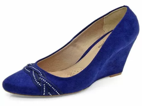 Sapato anabela hot sale azul