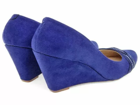 Sapato best sale anabela azul