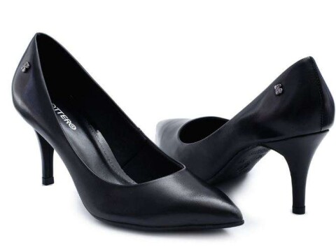 SCARPIN FEMININO DE COURO BICO FINO BOTTERO 299803 - Preto