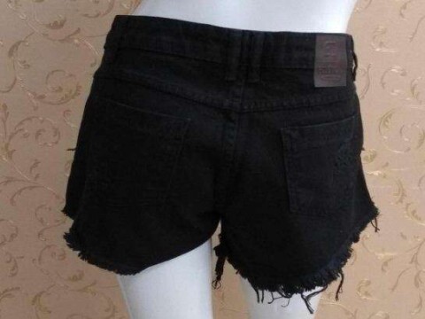 SHORTS SARJA DESTROYER COM TACHAS 0270 - Preto