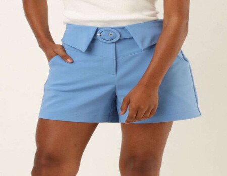 SHORTS COTTON COM CINTO SEIKI 360270 - Azul