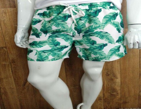 SHORTS DE PRAIA MASCULINO ESTAMPADO HERING KTL4 - Branco