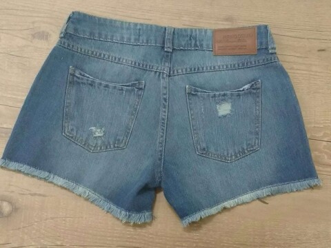 SHORTS FEMININO BARRA DESFIADA HERING H6YT - Jeans