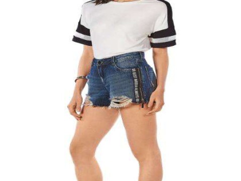 SHORTS FIVE DETALHE ZIPER MORENA ROSA 204431 - Jeans