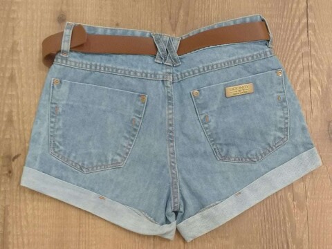 SHORTS JEANS JOY POP COM CINTO GOONDY - Azul claro