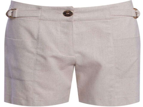 SHORTS LINHO COM DETALHE NO CÓS SEIKI 260225 - Bege