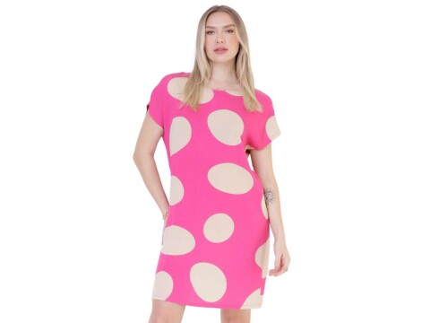 T-SHIRT DRESS VISCOSE EST. POA SEIKI 480926 - Pink