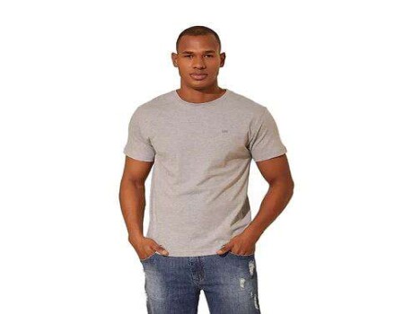 T-SHIRT MASCULINA BÁSICA LEE 5102L - Cinza