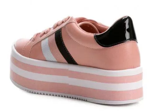 Tênis flatform best sale vizzano listras rosa