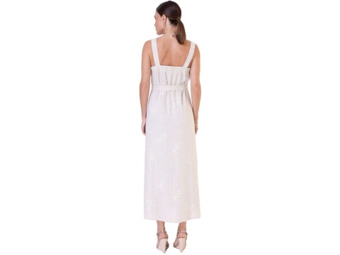 VESTIDO BORDADO SEIKI 480953 - Bege