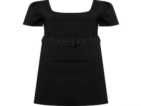 VESTIDO COTTON DUOBLE COM CINTO SEIKI 780083 - Preto