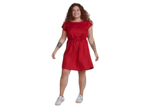 VESTIDO CURTO COM CORDÃO REMOVÍVEL HERING HAZ4 - Vermelho