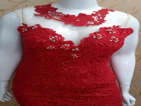 VESTIDO CURTO SONIA PLUS 07910 - Vermelho