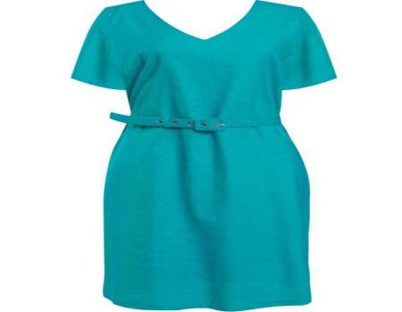 VESTIDO LINHO MISTO COM CINTO SEIKI 480259 - Verde