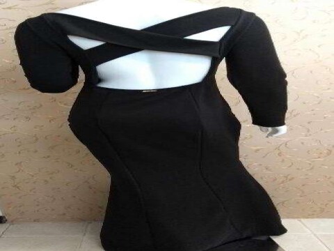 VESTIDO LONGO COM DETALHE EM CORRENTE PRÉ ESTREIA PI6VE49 - Preto