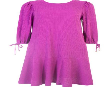 VESTIDO MALHA CANELADA SEIKI 380661 - Roxo