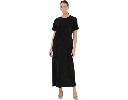 VESTIDO MALHA JACQUARD C/BRILHO SEIKI 480937 - Preto