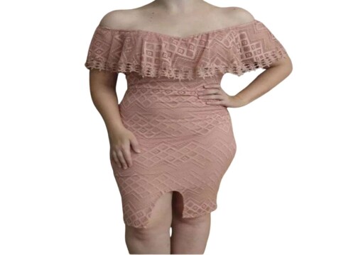 VESTIDO MIDI RENDA COM BOJO - Rosa