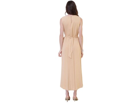 VESTIDO VISCOCREPE SEIKI 281065 - Bege